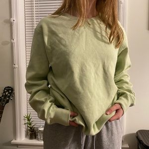 mint green champion sweatshirt
